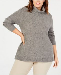 Plus Size Turtleneck Tunic Sweaters
