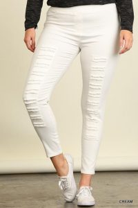 Plus Size White Ripped Jeggings