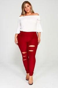 Ripped Jeggings in Plus Size