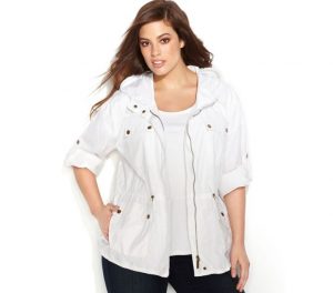 White Plus Size Anorak Jacket