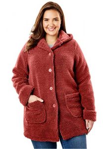 Women Plus Size Hooded Fleece Jacket