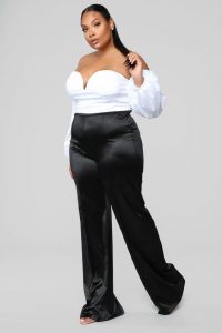 Black Satin Pants For Over Sized