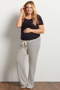 Drawstring Plus Maternity Pajama Pants