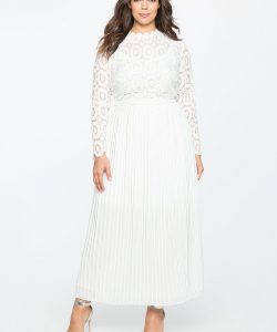 Full Sleeve White Dress Plus Size