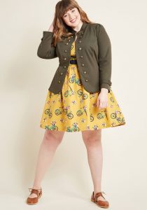 Green Plus Size Military Jackets