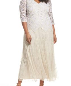 Long Sleeve White Lace Dress 5X