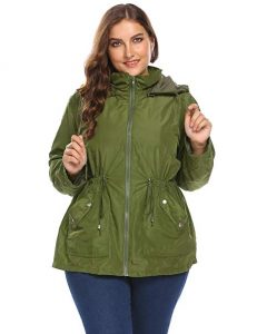 Plus Size Green Rain Jackets