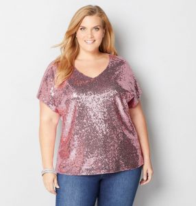 Plus Size Sequinned Tops For Evening