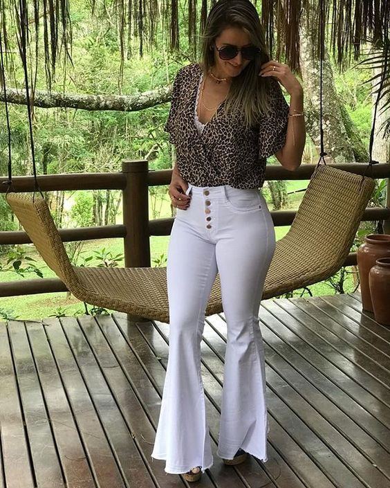white bell bottom jeans plus size