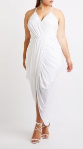 Plus Size White Wrap Dress