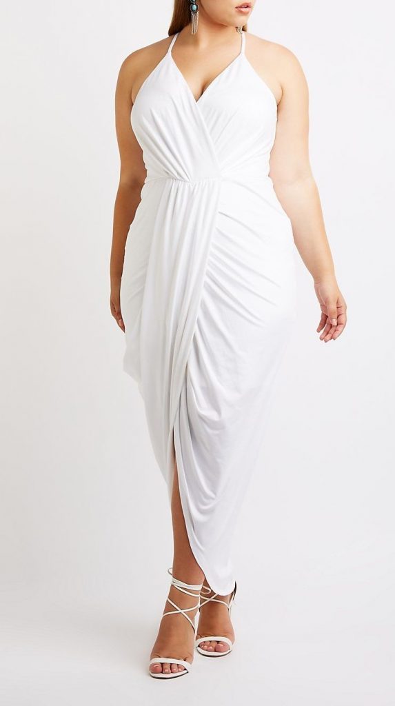 Most Elegant Plus Size White Wrap Dresses Attire Plus Size 3938