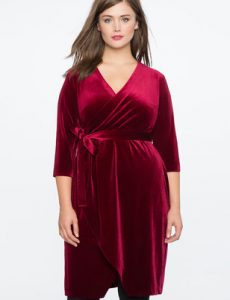 Plus Size Wrap Velvet Dress