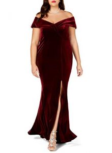 Red Velvet Formal Gown In Plus Size