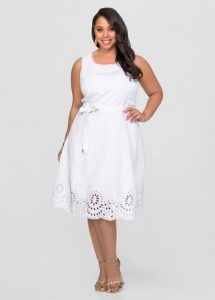 Short Linen White Dress 5X