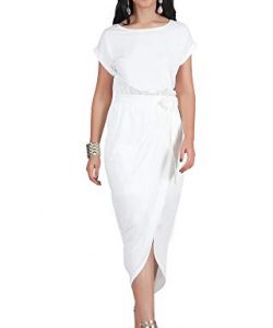 Simple Round Neck White Dress