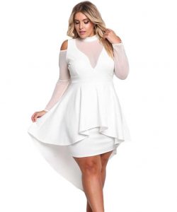 White Dress With Long Sleeve Plus Size