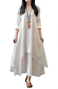 White Linen Dress For Women Plus Size