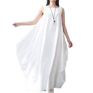 White Linen Dress Plus Sized