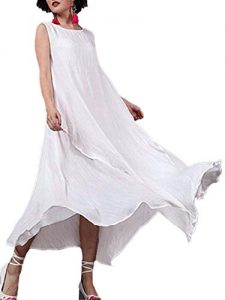 White Linen Dresses For XL