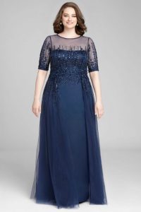 Blue Sequin Gown Plus Size