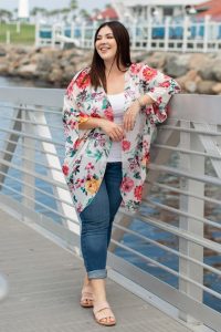 Floral Chiffon Kimono Plus Size