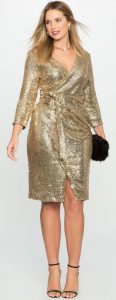 Glitter Golden Dresses For XL