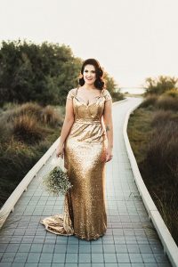 Golden Prom Dress For Plus Size