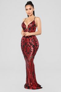 Plus Size Red Sequin Dress