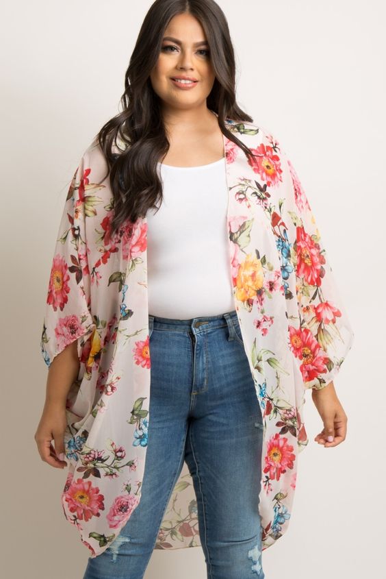Plus Size Floral Kimono for Curvy Women – Attire Plus Size