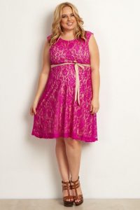 Plus Sized Lace Maternity Dress