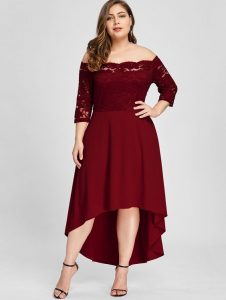 Red Plus Size Dress With Sleeves