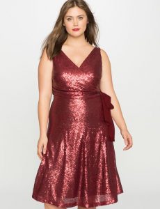 Red Sequinned Cocktail Dress