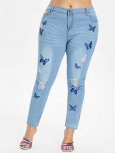 Embroidered Jeans In 5X