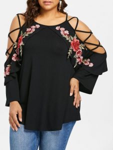 Embroidery Tops In Plus Size