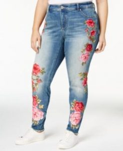 Jeans With Embroidery On Legs