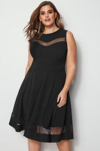 Plus Size Black Skater Dress