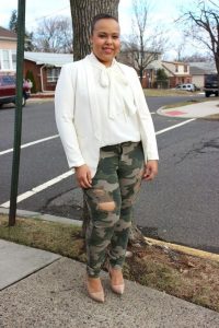 Plus Size Camouflage Pants Ripped