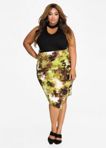Plus Size Camouflage Skirt