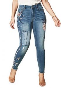 Plus Size Embroidered Skinny Jeans