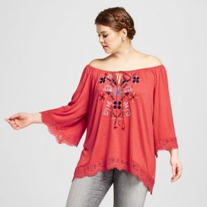 Plus Size Embroidered Tops