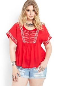 Plus Size Embroidery Tops