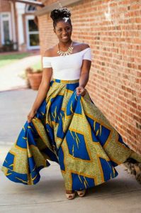 African Print Maxi Skirt For Women