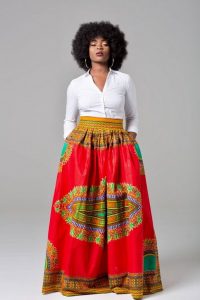 African Print Maxi Skirt Plus Size