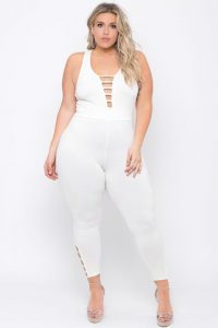All White Plus Size Jumpsuit For Women