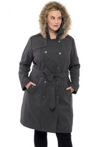 Belted Pea Coat With Hood 4x