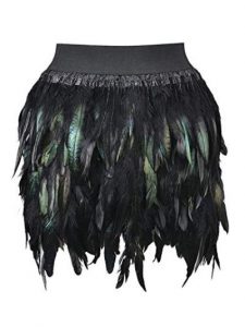 Black Plus Size Feather Skirt