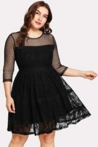 Black Plus Size Fit And Flare Cocktail Dress