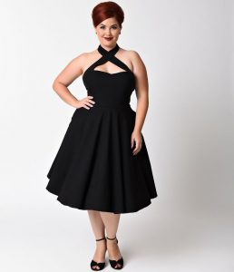 Black Plus Size Vintage Dress