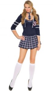 Blue Plus Size Schoolgirl Skirt