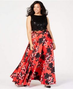Floral Print Maxi Skirt Plus Size